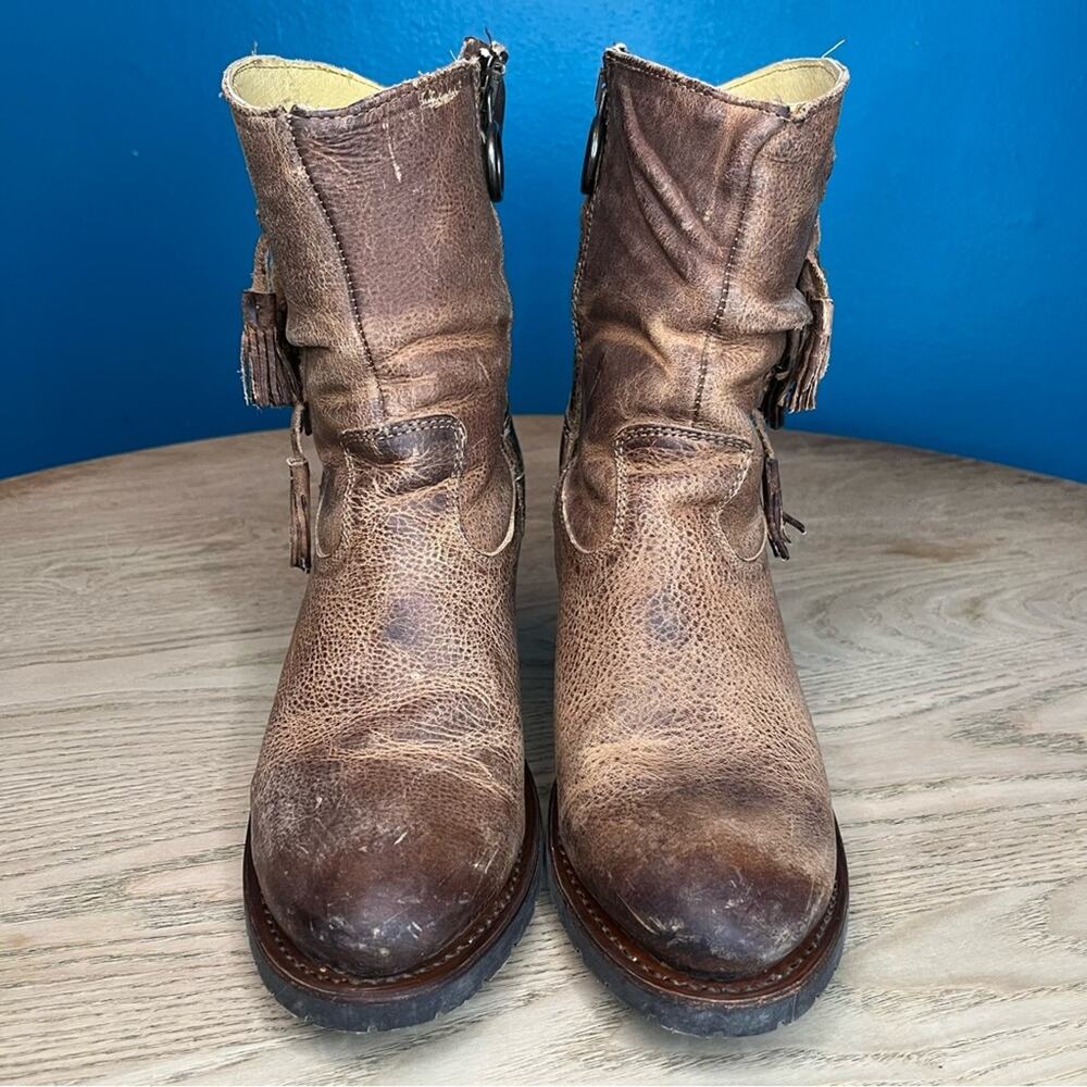 Justin Western Cowgirl Boots Distressed Brown Leather Festival Rodeo Women’s 7.5 - Picture 6 of 11